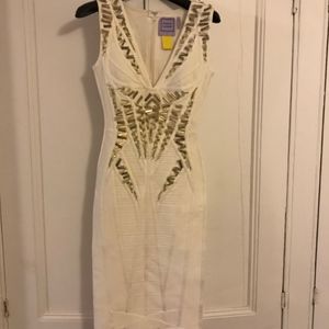 Herve Leger Bandage Dress with Beadwork